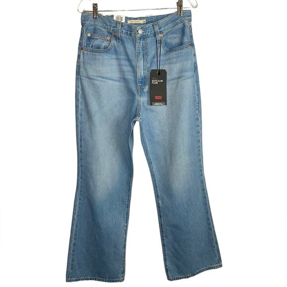 NWT Levi’s Math Club Flare High Rise Crop Jeans Denim in Light Wash Size 30 - Picture 3 of 11